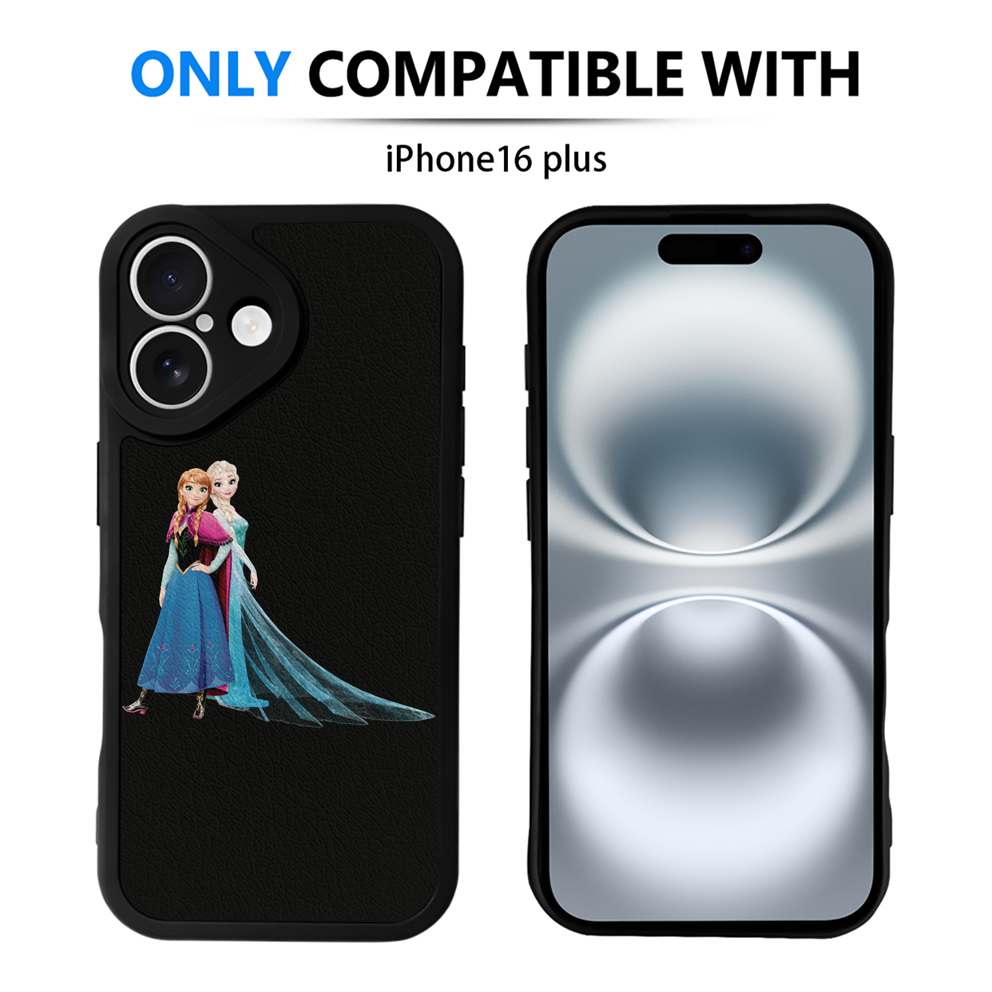 （画像用） アナと雪の女王 アンナ エルサ Frozen Anna Elsa 【iPhone 16シリーズ対応】シリコンスマホケース（レザー調） 材質：シリコン